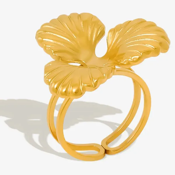 Gold_Solid_Flower_Rings_For_Women
